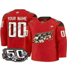 Men's Washington Capitals Customized Red 50th Anniversary Authentic Jersey