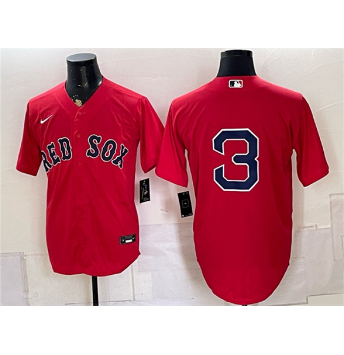 Men's Boston Red Sox #3 Ceddanne Rafaela Red Cool Base Stitched Baseball Jersey