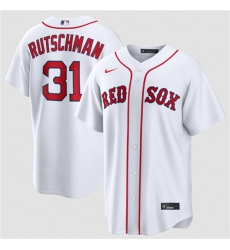 Men's Boston Red Sox #31 Adley Rutschman White Cool Base Stitched Baseball Jersey