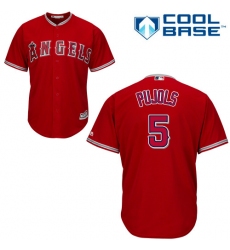 Youth Majestic Los Angeles Angels of Anaheim #5 Albert Pujols Authentic Red Alternate Cool Base MLB Jersey