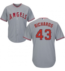 Youth Majestic Los Angeles Angels of Anaheim #43 Garrett Richards Authentic Grey Road Cool Base MLB Jersey