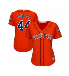 Women's Houston Astros #44 Roy Oswalt Authentic Orange Alternate Cool Base 2019 World Series Bound Baseball Jersey