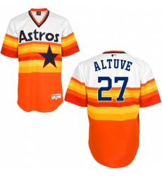 Men's Majestic Houston Astros #27 Jose Altuve Authentic White/Orange 1979 Turn Back The Clock MLB Jersey