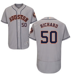 Men's Majestic Houston Astros #50 J.R. Richard Grey Road Flex Base Authentic Collection MLB Jersey