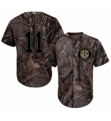 Youth Majestic Houston Astros #11 Evan Gattis Authentic Camo Realtree Collection Flex Base MLB Jersey