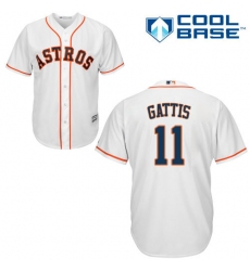 Youth Majestic Houston Astros #11 Evan Gattis Replica White Home Cool Base MLB Jersey