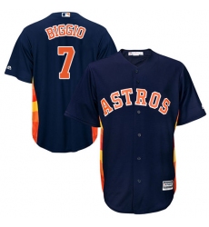 Youth Majestic Houston Astros #7 Craig Biggio Authentic Navy Blue Alternate Cool Base MLB Jersey