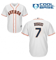 Youth Majestic Houston Astros #7 Craig Biggio Authentic White Home Cool Base MLB Jersey