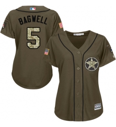 Women's Majestic Houston Astros #5 Jeff Bagwell Authentic Green Salute to Service MLB Jersey