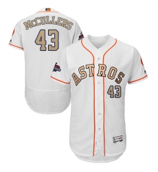 Men's Majestic Houston Astros #43 Lance McCullers White 2018 Gold Program Flex Base Authentic Collection MLB Jersey