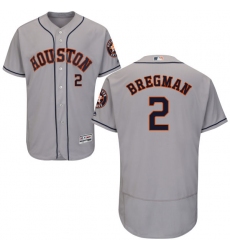 Men's Majestic Houston Astros #2 Alex Bregman Grey Flexbase Authentic Collection MLB Jersey