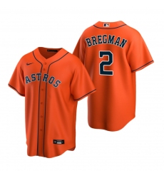 Men's Nike Houston Astros #2 Alex Bregman Orange Alternate Stitched Baseball Jersey