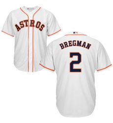Youth Majestic Houston Astros #2 Alex Bregman Authentic White Home Cool Base MLB Jersey