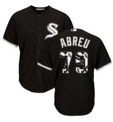 Men's Majestic Chicago White Sox #79 Jose Abreu Authentic Black Team Logo Fashion Cool Base MLB Jersey