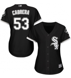Women's Majestic Chicago White Sox #53 Melky Cabrera Authentic Black Alternate Home Cool Base MLB Jersey