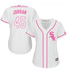 Women's Majestic Chicago White Sox #45 Michael Jordan Authentic White Fashion Cool Base MLB Jersey