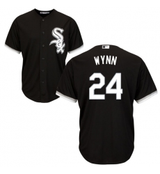 Youth Majestic Chicago White Sox #24 Early Wynn Authentic Black Alternate Home Cool Base MLB Jersey