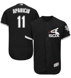 Men's Majestic Chicago White Sox #11 Luis Aparicio Authentic Black Alternate Home Cool Base MLB Jersey