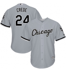 Men's Majestic Chicago White Sox #24 Joe Crede Grey Road Flex Base Authentic Collection MLB Jersey