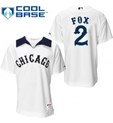 Men's Majestic Chicago White Sox #2 Nellie Fox Replica White 1976 Turn Back The Clock MLB Jersey