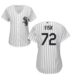 Women's Majestic Chicago White Sox #72 Carlton Fisk Authentic White Home Cool Base MLB Jersey