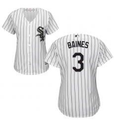 Women's Majestic Chicago White Sox #3 Harold Baines Authentic White Home Cool Base MLB Jersey