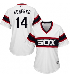 Women's Majestic Chicago White Sox #14 Paul Konerko Authentic White 2013 Alternate Home Cool Base MLB Jersey