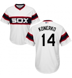 Youth Majestic Chicago White Sox #14 Paul Konerko Authentic White 2013 Alternate Home Cool Base MLB Jersey