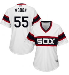 Women's Majestic Chicago White Sox #55 Carlos Rodon Authentic White 2013 Alternate Home Cool Base MLB Jersey