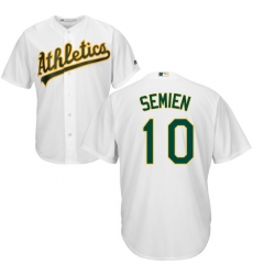 Men's Majestic Oakland Athletics #10 Marcus Semien Replica White Home Cool Base MLB Jersey