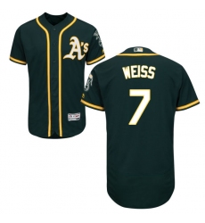 Men's Majestic Oakland Athletics #7 Walt Weiss Green Alternate Flex Base Authentic Collection MLB Jersey