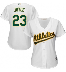 Women's Majestic Oakland Athletics #23 Matt Joyce Authentic White Home Cool Base MLB Jersey