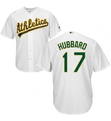 Men's Majestic Oakland Athletics #17 Glenn Hubbard Replica White Home Cool Base MLB Jersey