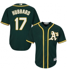 Youth Majestic Oakland Athletics #17 Glenn Hubbard Replica Green Alternate 1 Cool Base MLB Jersey