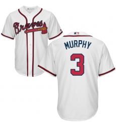 Youth Majestic Atlanta Braves #3 Dale Murphy Authentic White Home Cool Base MLB Jersey