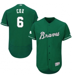 Men's Majestic Atlanta Braves #6 Bobby Cox Green Celtic Flexbase Authentic Collection MLB Jersey