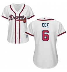 Women's Majestic Atlanta Braves #6 Bobby Cox Authentic White Home Cool Base MLB Jersey