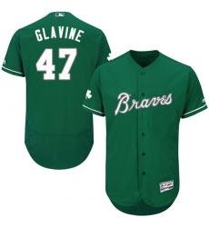 Men's Majestic Atlanta Braves #47 Tom Glavine Green Celtic Flexbase Authentic Collection MLB Jersey