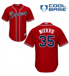 Youth Majestic Atlanta Braves #35 Phil Niekro Authentic Red Alternate Cool Base MLB Jersey