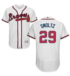 Men's Majestic Atlanta Braves #29 John Smoltz White Home Flex Base Authentic Collection MLB Jersey
