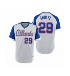 Youth Braves #29 John Smoltz Gray Royal 1979 Turn Back the Clock Authentic Jersey