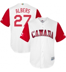 Men's Canada Baseball Majestic #27 Andrew Albers White 2017 World Baseball Classic Replica Team Jersey