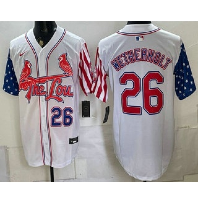 Men's St Louis Cardinals #26 JJ Wetherholt 2026 White Independence Day Vapor Premier Limited Stitched Jersey