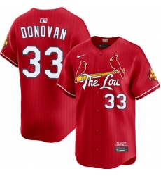 Men's St Louis Cardinals #33 Brendan Donovan Red 2024 City Connect Limited Stitched Baseball Jersey
