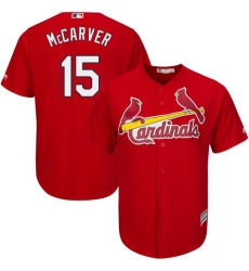 Men's Majestic St. Louis Cardinals #15 Tim McCarver Replica Red Alternate Cool Base MLB Jersey