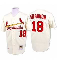Men's Mitchell and Ness St. Louis Cardinals #18 Mike Shannon Replica Cream 1964 Throwback MLB Jersey