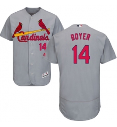 Men's Majestic St. Louis Cardinals #14 Ken Boyer Grey Road Flex Base Authentic Collection MLB Jersey