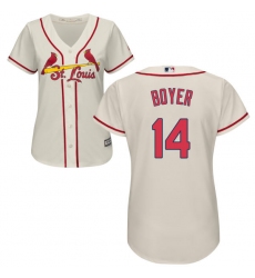 Women's Majestic St. Louis Cardinals #14 Ken Boyer Replica Cream Alternate Cool Base MLB Jersey