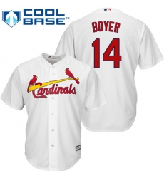 Youth Majestic St. Louis Cardinals #14 Ken Boyer Authentic White Home Cool Base MLB Jersey