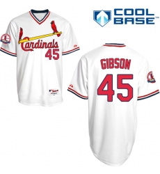 Men's Majestic St. Louis Cardinals #45 Bob Gibson Replica White 1982 Turn Back The Clock MLB Jersey